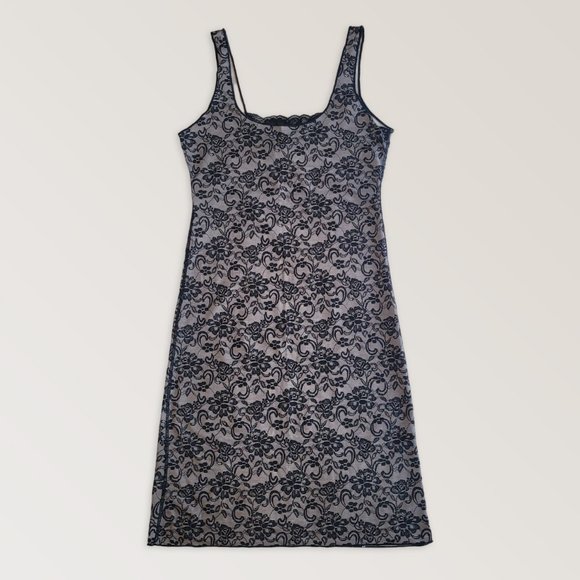 Sexy Chemise Slip Dress, Lace Pattern Shapewear Lingerie, Size L/M - Picture 4 of 9